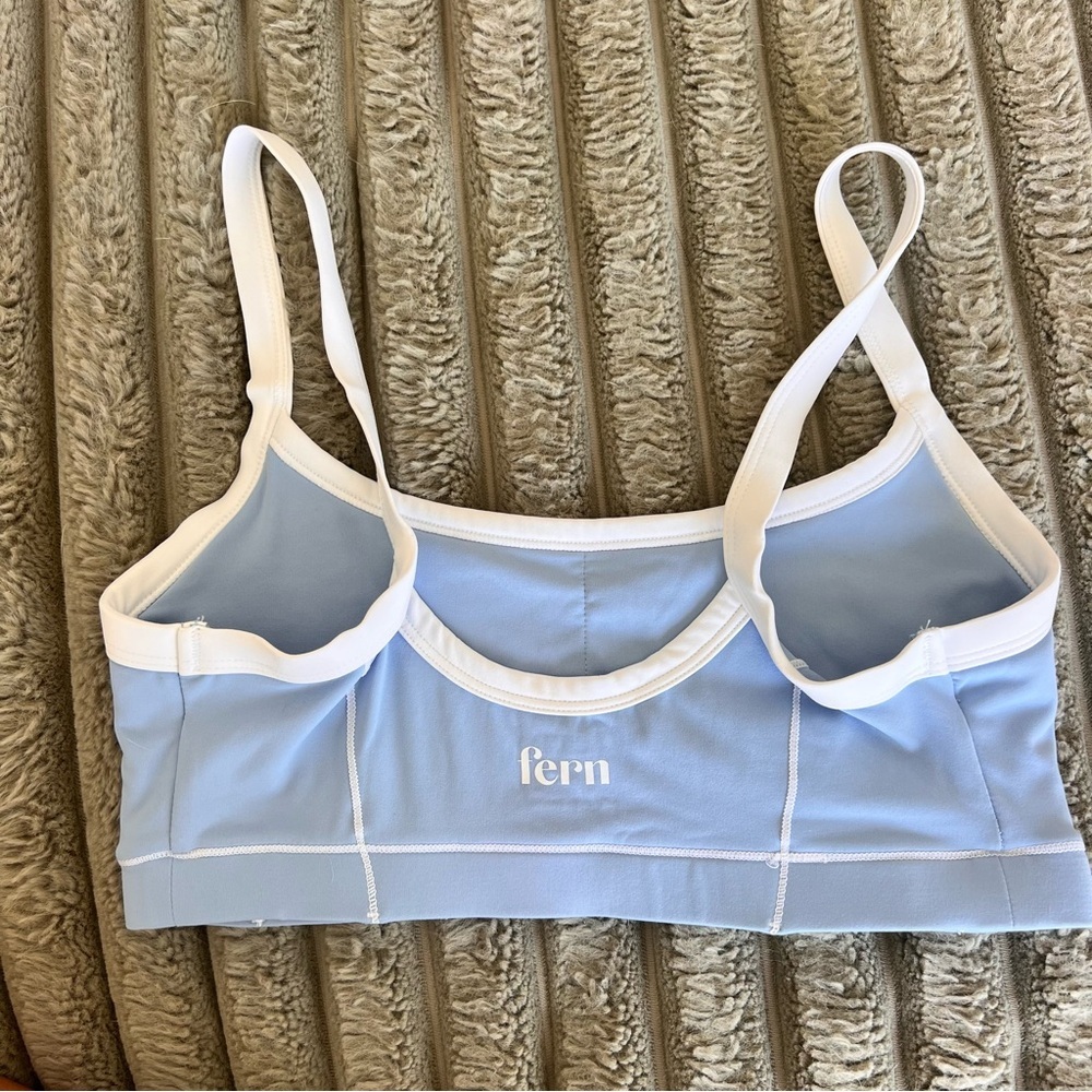Fern Fitness Blue & White Women's Sports Bra- S - Picture 3 of 5